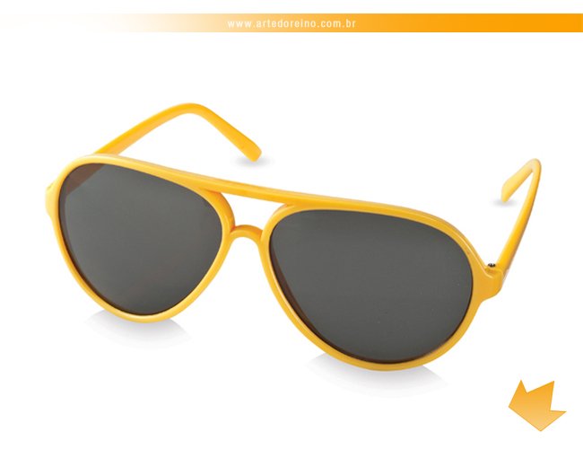 38250-08AR - Óculos de Sol Amarelo Aviador tipo Rayban