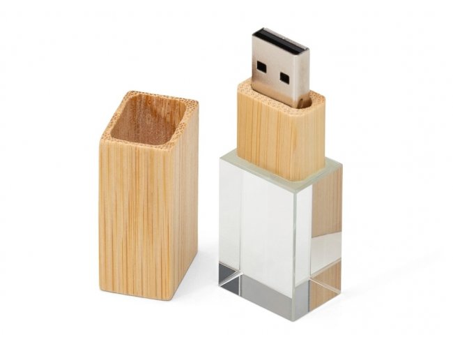 064 - Pen Drive Cristal Bambu 16Gb