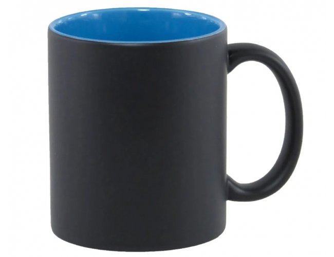 6735 - Caneca Mgica em Cermica 325 ml (preto fosco com interior azul)