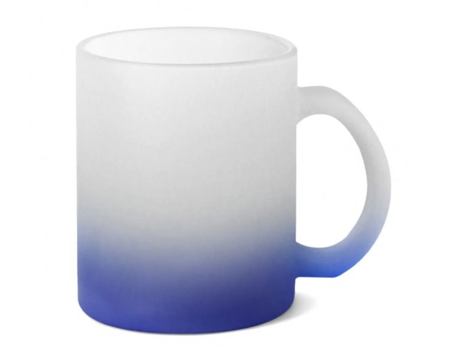 10475 - Caneca em Vidro Jateado 325 ml (degrade azul)