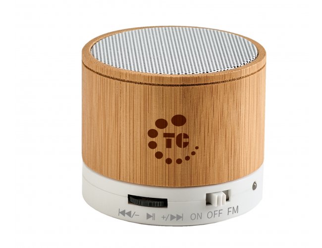 57256-2 - Caixa de Som com Microfone em Bambu
