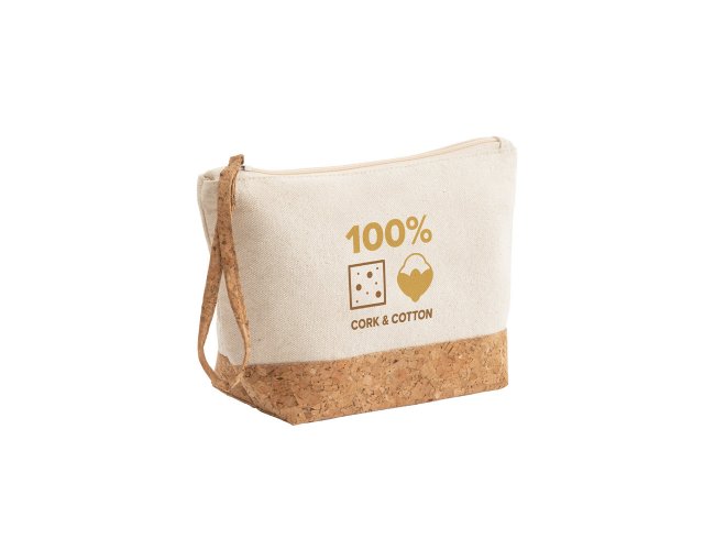 92735 - Bolsa de Cosmticos 100% algodo (280 g/m) com Detalhes em Cortia no Fundo