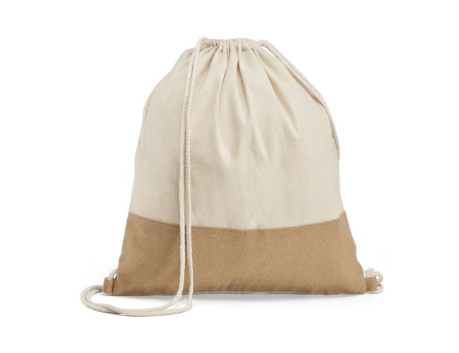 92919 - Sacola tipo mochila 100% algodão (37 x 41 cm)