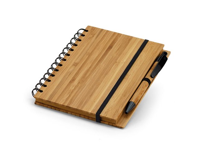 93485 - Caderno A5 com Capa Dura em Bambu