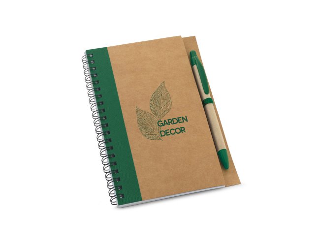 93715 - Caderno B6 Espiral de Papel Reciclado e Capa Dura em Papel Kraft