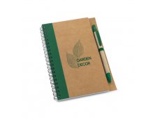 93715 - Caderno B6 Espiral de Papel Reciclado e Capa Dura em Papel Kraft