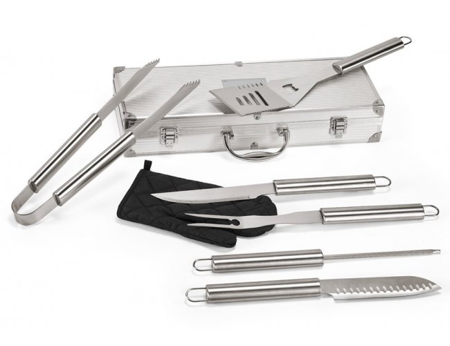 93845 - Kit Churrasco Inox em Estojo de Alumnio