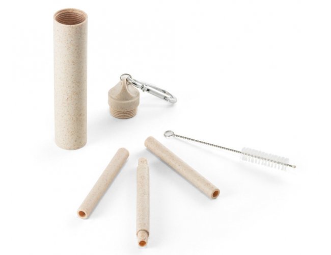 94056 - Conjunto de Canudo em Fibra de Bambu e Escova de Limpeza