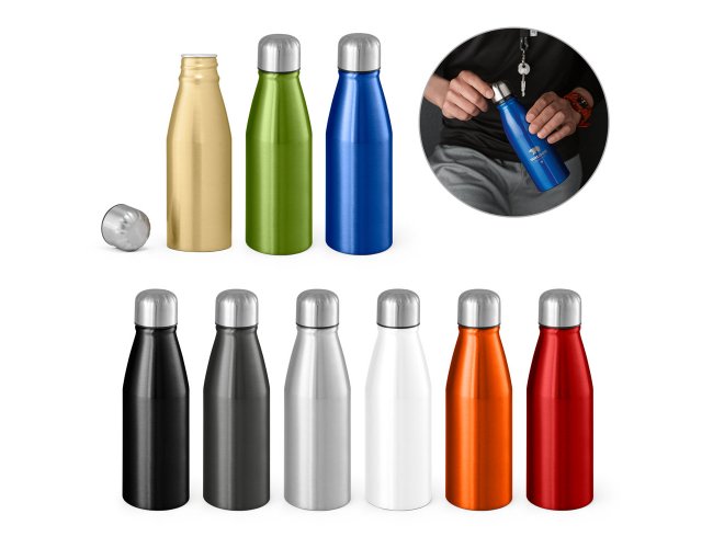 94063 - Squeeze em Alumnio 500 ml com Tampa em Ao Inox (6,7 x 20,5 cm)