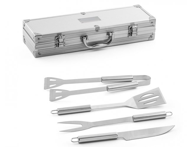 94141 - Kit Churrasco Inox em Estojo de Alumnio