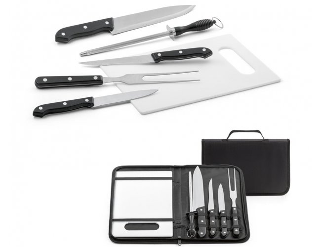 94144 - Kit Churrasco em Ao Inox e PP com Estojo