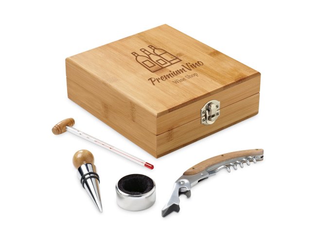 94190 - Kit Vinho em Bambu e Zinco