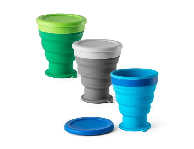 94697 - Copo de Viagem Dobrvel 400 ml em Silicone com Tampa em PP (6,6 x 11,7 x 9,6 mm)