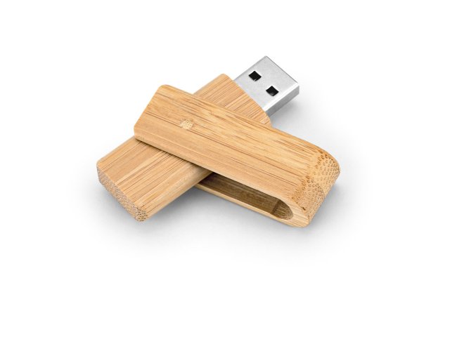 97539-2 - Pen Drive em Bambu Giratrio - 8GB