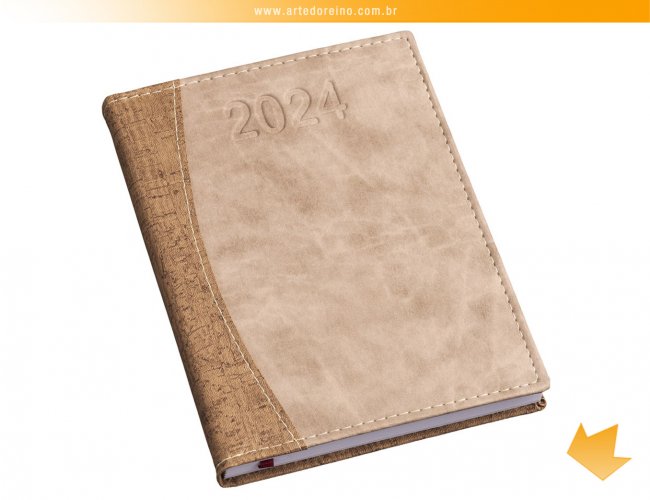 173L - Agenda Capa Cortia Marrom