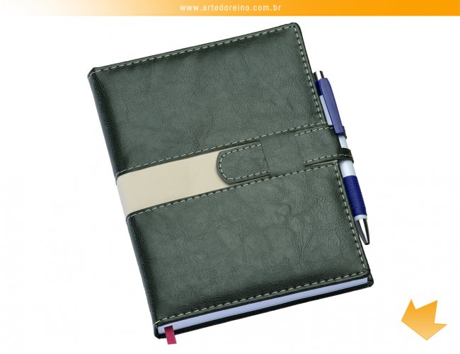 200L - Agenda Executiva Verde (Fecho de Im e Suporte para Caneta)