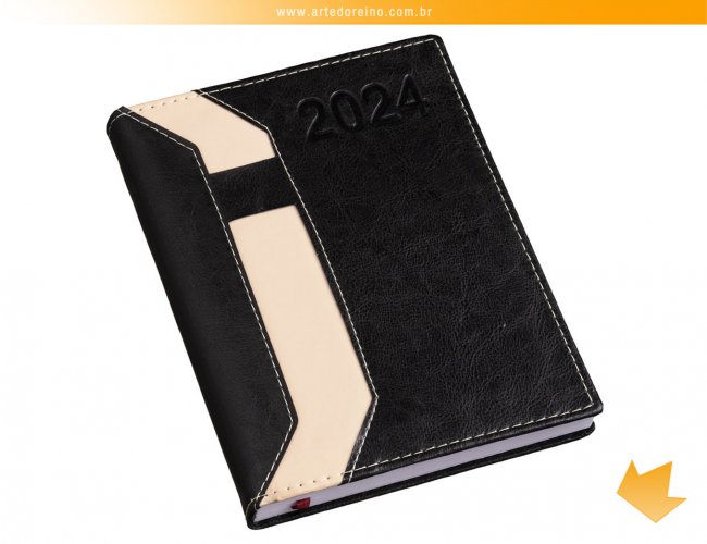 205L - Agenda Clssica Preta (com Suporte para Caneta)