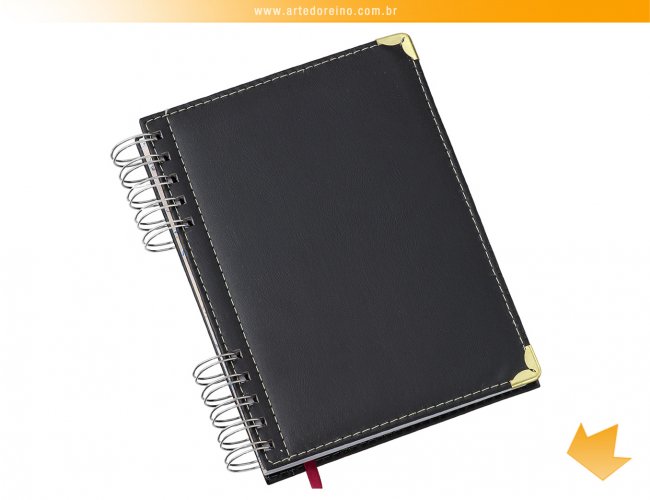 283L - Agenda Wire-o Luxo Capa Preta Personalizada