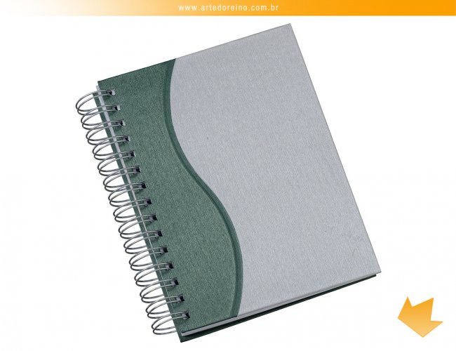 284LS - Agenda Wire-o "S" Prata com Verde