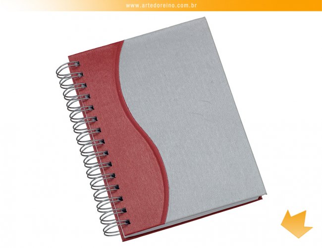 285LS - Agenda Wire-o "S" Prata com Vermelho