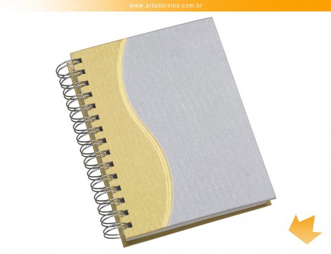 286LS - Agenda Wire-o "S" Prata com Dourado