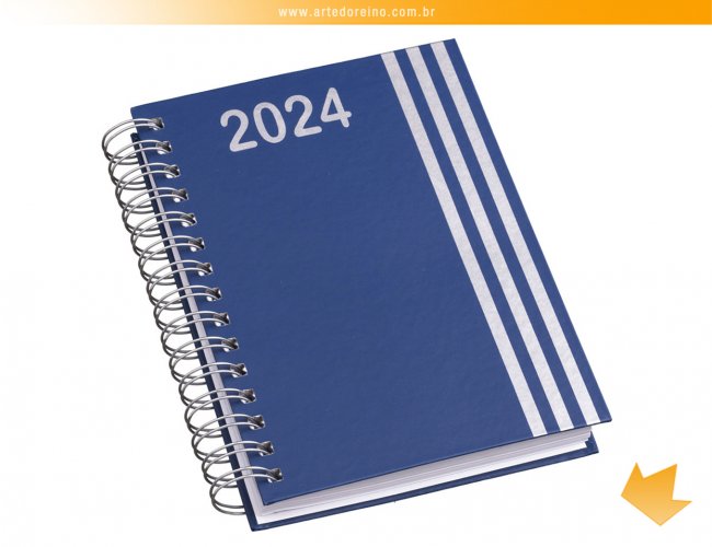 LG3462 - Agenda Wire-o Capa Azul Premium com Faixa