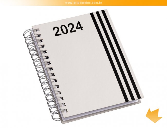 LG3463 - Agenda Wire-o Capa Cinza Premium com Faixa