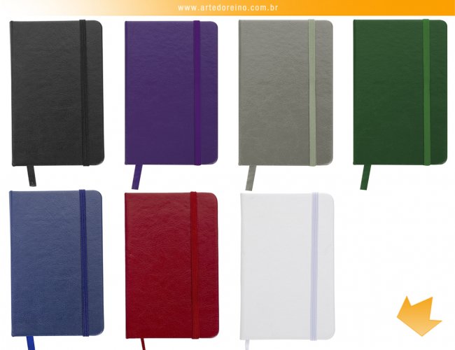 12595N - Bloco tipo Moleskine em Couro Sinttico (9 cm x 14 cm)