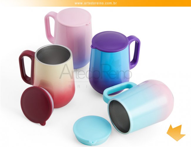 18720 - Caneca Bicolor em Inox 250ml