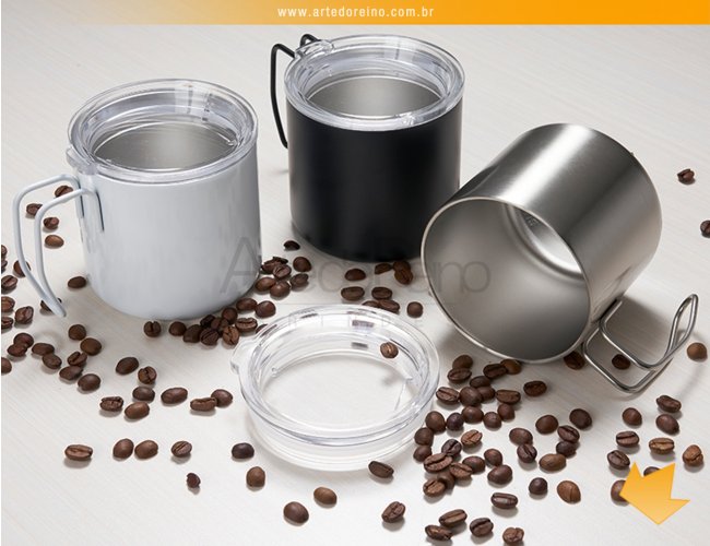 18625 - Caneca Inox com Parede Dupla 350 ml