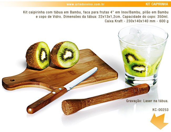 KC-00253 - Kit Caipirinha em Bambu - 4 peas