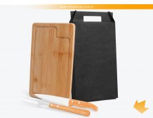 MB-19063 - Conjunto para Churrasco em Bambu/Inox com Faca 7"