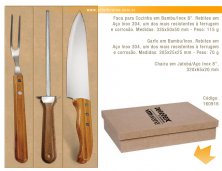 160916 - Kit Churrasco em Caixa MDF com Garfo, Faca e Chaira Personalizado