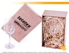 K7156 - Kit Especial em Caixa MDF com Taa Barone para Vinho Personalizadas