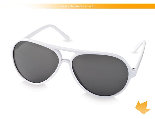 38250-06AR - culos de Sol Branco Aviador tipo Rayban