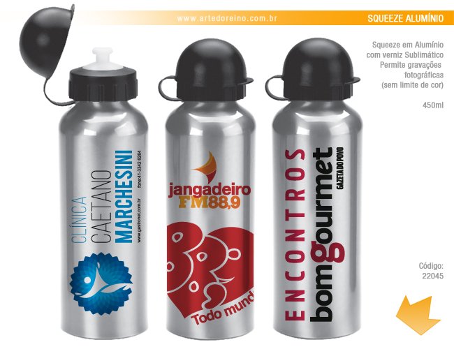 22045 - Brinde Squeeze em Alumnio (Sublimao) 500 ml Personalizada