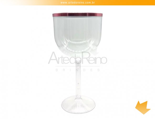 1437 - Taa Gin 500ml com Borda Ros (acrlico transparente)