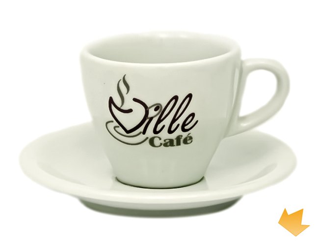 ARXC-0003 - Brinde Promocional Xcara de Porcelana Aline para Caf com Pires 75 ml Personalizada