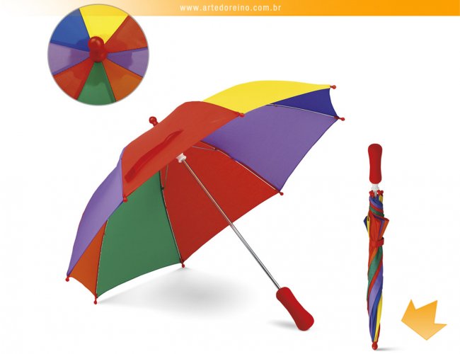 99133 - Guarda-Chuva Infantil em Polister e Pega em EVA (75 cm)