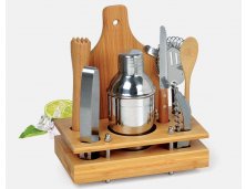 KB-00473 - Kit Caipirinha em Inox/Bambu - 8 peas