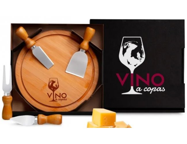 PD-15043 - Kit para Queijo em Bambu/Inox - 5 peças