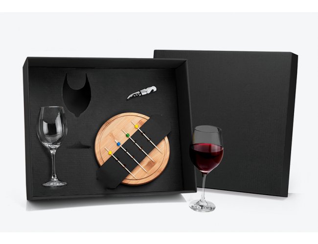 KT-90036-3 - Kit para Queijo e Vinho com Abridor - 9 peas