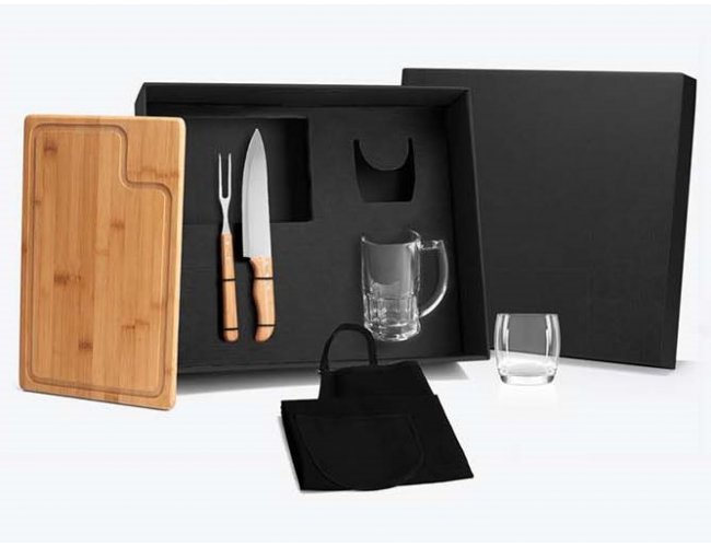 KT-90061-2 - Kit Churrasco com Copo de Cerveja e Whisky - 6 peas