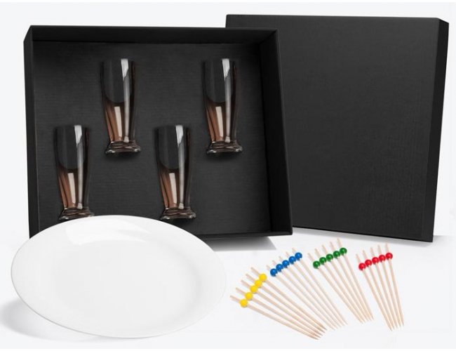 KT-90136-3 - Kit Churrasco e Petisco com 4 Copos para Cerveja - 25 peas