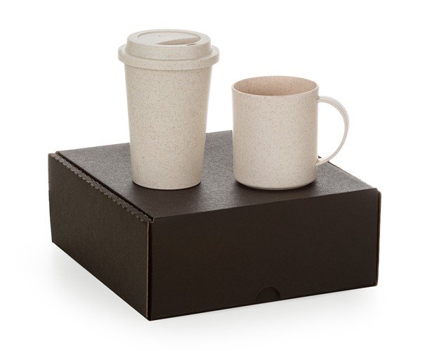 KT-90160 - Conjunto com Copo e Caneca em Fibra de Bambu