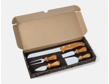 PD-00943 - Kit para Queijo com Faca para Pão em Inox/Bambu - 5 peças