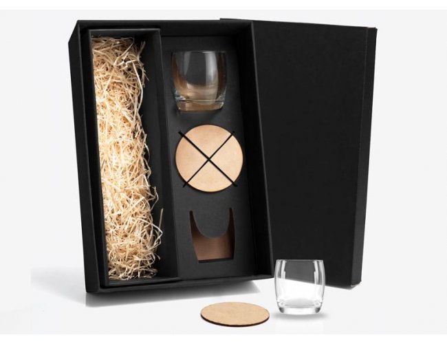 VI-18522 - Kit com Copos Whisky 330 ml com Porta Copo